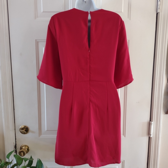 T C E C Red Tie Front Women's Dress. Size L. 🆕 - Picture 8 of 14